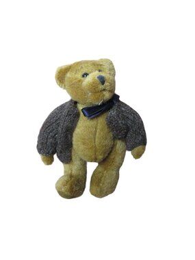 Boyds Bear Jointed Plush Light Brown Fur in brown Sweater - Vintage 1994